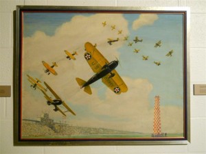 Painting by aviation artist Charles Herman Hubbell at the Crawford Museum