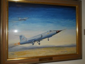 Jet aircraft painting by Charles Herman Hubbell at the Crawford Museum