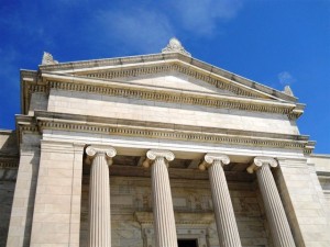 View of the south entrance of the original 1916 Cleveland Museum of Art building designed by architects Hubbell & Benes